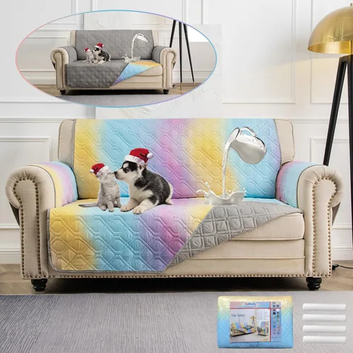 Miniatura 7 de Fundas impermeables para sofá reclinable de 30 pulgadas, reversibles, reutilizables, para sala de estar, funda de sofá pequeño para un solo asiento