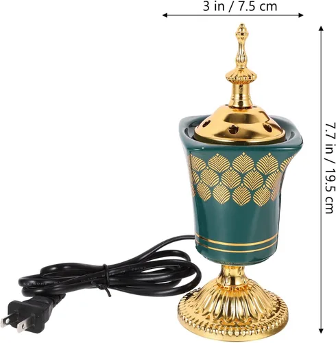 Miniatura 6 de MAGICLULU Quemador eléctrico de incienso estilo Oriente Medio, quemador de aroma enchufable para hogar, oficina, sala de yoga, relajación, 7.67 x