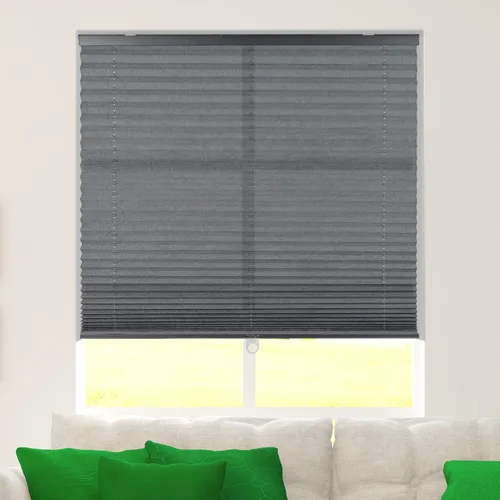 Miniatura 10 de CALYX INTERIORS Persiana de tela plisada para ventana, filtro de luz, inalámbrica, 22 pulgadas de ancho x 60 pulgadas de alto, color negro