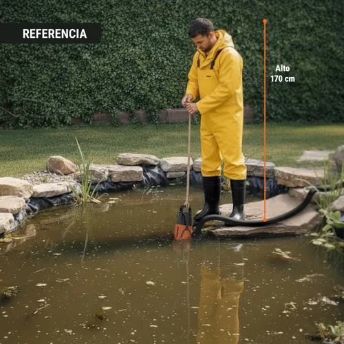 Miniatura 2 de Truper Bomba sumergible para agua sucia 900W, interruptor de flotador, conector de plástico con adaptador de manguera, #12604