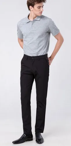 Miniatura 3 de Plaid&Plain - Pantalones de vestir para hombre, corte delgado, elásticos