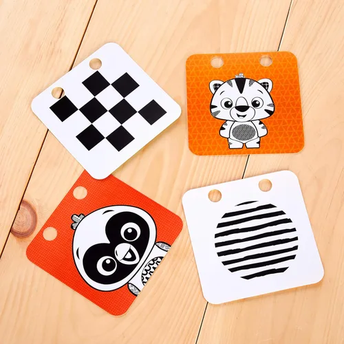 Miniatura 10 de Baby Einstein Flip para Arte Espejo de Actividad de Piso de Alto Contraste con Tarjetas para Llevar, Juego de Tiempo de Barriga, Recién Nacido+