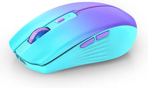 RAPIQUE Ratón inalámbrico Bluetooth, recargable silencioso multidispositivo para computadora (modo tri: BT1/2+2.4Ghz) con receptor USB, ratón