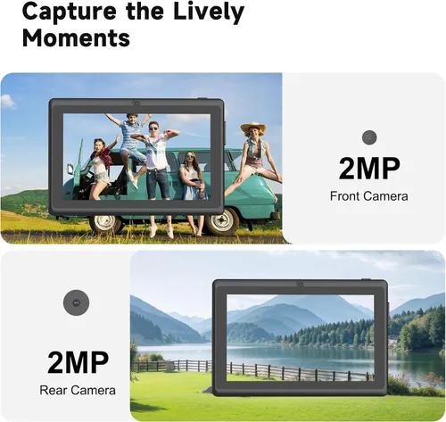 Miniatura 2 de Tablet 7Inch Android 14.0 con funda protectora, 3GBRAM+32GB ROM, pantalla IPS, cámara dual, Bluetooth 5.0 WiFi Tab (negro)