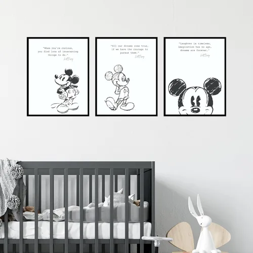 Miniatura 3 de BigWig Prints Decoración de Pared de Mickey Mouse – Citas de Arte de Pared de Mickey Mouse, Imágenes de Decoración de Guardería, Pósteres de Cita