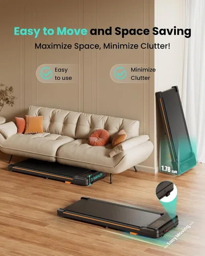 Miniatura 7 de Abonow Almohadilla para caminar, caminadora para debajo del escritorio con inclinación para oficina en casa, 2.5 HP, caminadora portátil