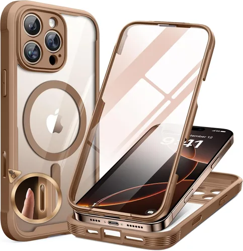 Miniatura 19 de Miracase Funda para iPhone 13 de 6.1 pulgadas, [sin burbujas] funda de teléfono de cuerpo completo con pantalla de vidrio completa integrada, sin
