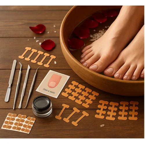 Miniatura 3 de Tratamiento de uñas encarnadas, juego profesional de herramientas de pedicura de uñas encarnadas, 60 piezas de parche corrector de uñas