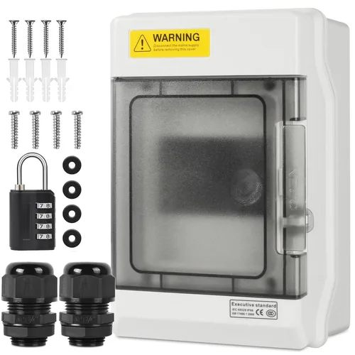 Miniatura 11 de Caja de Protección de Distribución Impermeable, Caja Eléctrica de Disyuntores de Plástico ABS y Cubierta Transparente IP65, para Disyuntor de Pared