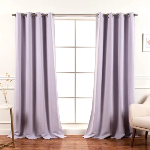 Miniatura 11 de Best Home Fashion Cortinas opacas con aislamiento térmico, ojales de acero inoxidable y níquel, color rosa bebé, 52 pulgadas de ancho x 63 pulgadas