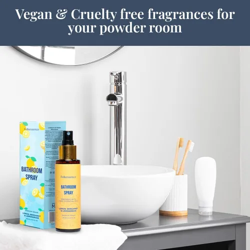 Miniatura 3 de Folkulture Aerosol de baño Citrus & Bergamot - 3.34 onzas líquidas Eliminador de olores de baño aromas para viajes y hogar, esenciales
