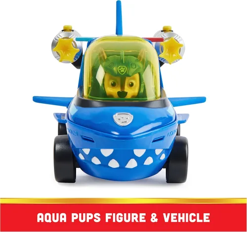Miniatura 12 de PAW Patrol Aqua Pups, Chase - Vehículo transformador de tiburón con figura de acción coleccionable, juguetes para niños a partir de 3 años