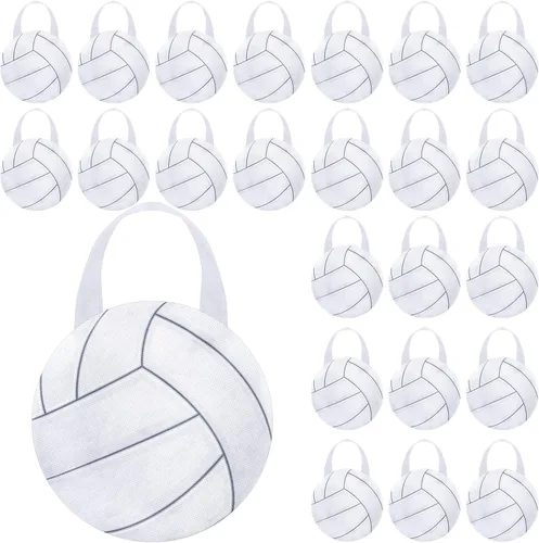 Miniatura 14 de Shihanee 50 piezas de bolsas de baloncesto para fiesta, bolsas de regalo temáticas de pelota, bolsas de golosinas y dulces, bolsos de mano