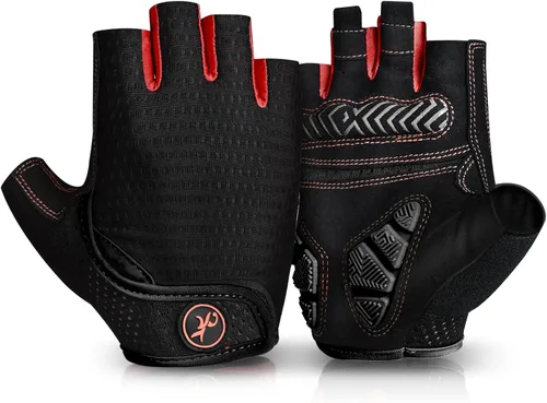 MOREOK Guantes de ciclismo para hombres y mujeres almohadilla de gel transpirable antideslizante de 0.197in Guantes de ciclismo de medio dedo para