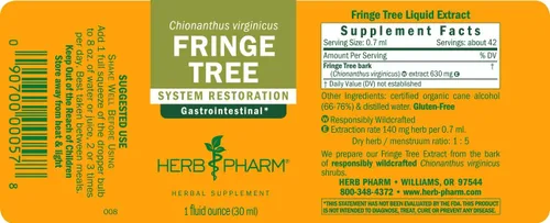 Miniatura 7 de Herb Pharm Extracto líquido Fringe Tree para apoyo del sistema digestivo - 1 onza