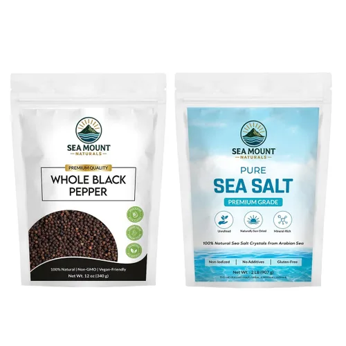 Miniatura 9 de Sea Mount Naturals Tellicherry - Granos de pimienta negra, 12 onzas (11.99 oz) Pimienta negra entera natural para molinillos Kosher, sin OMG