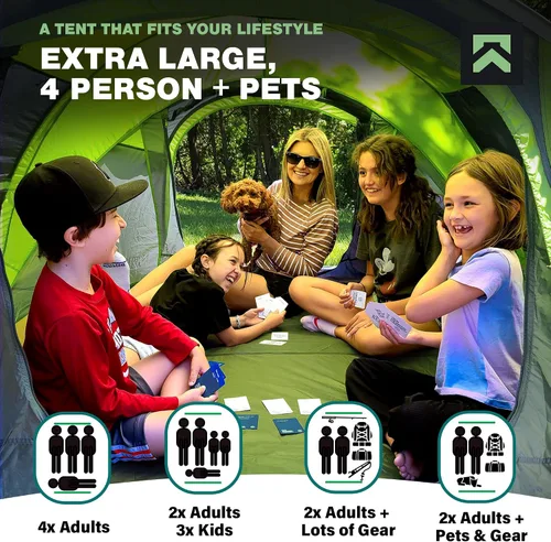 Miniatura 3 de KNOX Tienda de campaña desplegable para camping, tiendas instantáneas para camping, tienda de campaña fácil desplegable para 4 personas, tienda