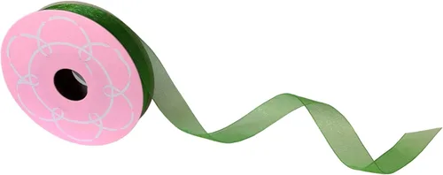 Miniatura 2 de Cinta de organza de primavera verde esmeralda: 5/8 pulgadas x 25 yardas, primavera, boda, verano, Navidad, cumpleaños, corona, lazo para el pelo