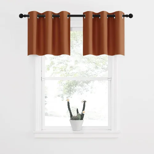 Miniatura 55 de NICETOWN Cortinas opacas de cocina para ventana sobre el fregadero, aislamiento térmico, decoración del hogar, pequeños niveles opacos con ojales