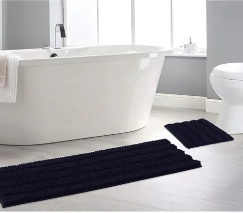 Miniatura 14 de NICETOWN Tapete negro para baño, antideslizante, suave, absorbente de agua, tapete de bajo perfil para entrada, tapete para vestíbulo, puerta