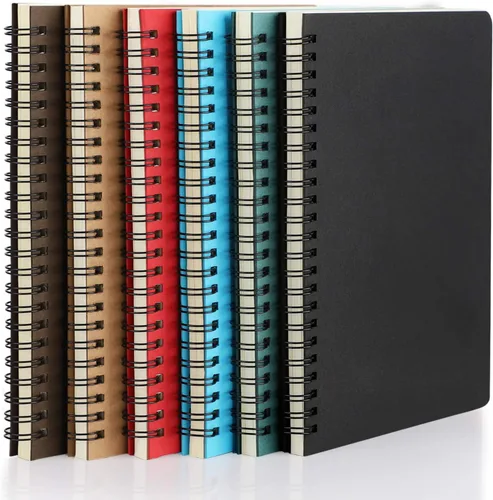 Miniatura 9 de EUSOAR - Cuaderno de espiral rayado universitario, paquete de 3 en negro A5 de 5.5" x 8.3", papel desprendible, tapa dura gruesa, 160 páginas / 80