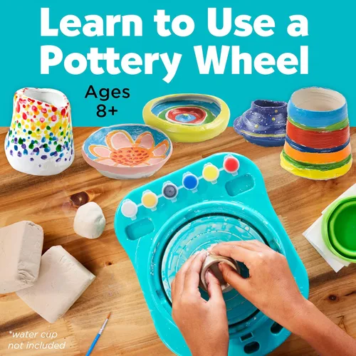 Miniatura 3 de Faber-Castell Pottery Studio - Kit completo de rueda de cerámica y pintura para principiantes, 3 libras de arcilla para esculpir y herramientas