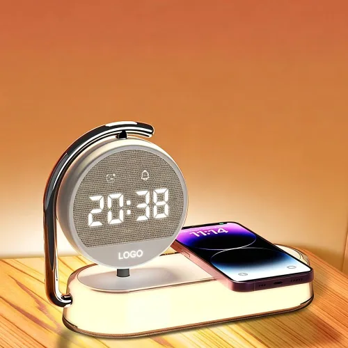 Miniatura 20 de IHAO Estación de carga inalámbrica plegable multifuncional 3 en 1 con luz nocturna LED ambiental, cargador rápido QC3.0 para teléfono, iWatch