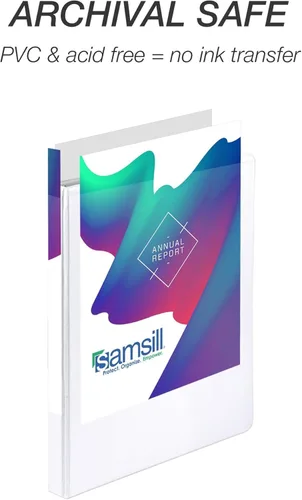 Miniatura 479 de Samsill - Carpeta duradera de 5 pulgadas, fabricada en los Estados Unidos, con anillos en D, transparente y personalizable, color blanco