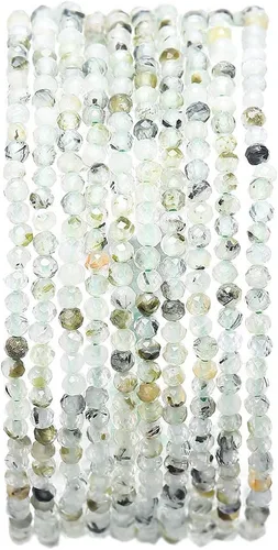Miniatura 38 de BEADIA Cuentas Facetadas de Piedra Natural Amazonita Rondelle 3x4mm Cuentas Semipreciosas Sueltas para Hacer Joyas 38cm