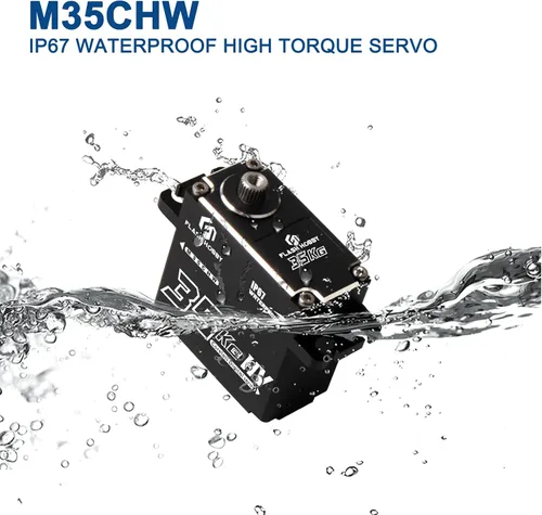 Miniatura 2 de FLASH HOBBY Servo sin núcleo de 77.2 lbs de alto par de torsión servo de engranaje de metal completo, IP67 resistente al agua servo RC con ángulo