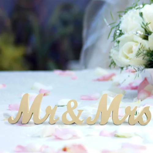 Miniatura 8 de Letrero de madera con texto en inglés "Mr and Mrs", letras rústicas para mesa de boda, decoración de señorita señor para fotos, mesa de fiesta