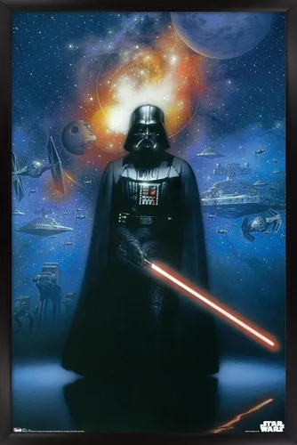 Miniatura 8 de Trends International Star Wars: Saga - Póster de pared de Vader in Space, 14.725 x 22.375 pulgadas, versión enmarcada de madera de granero