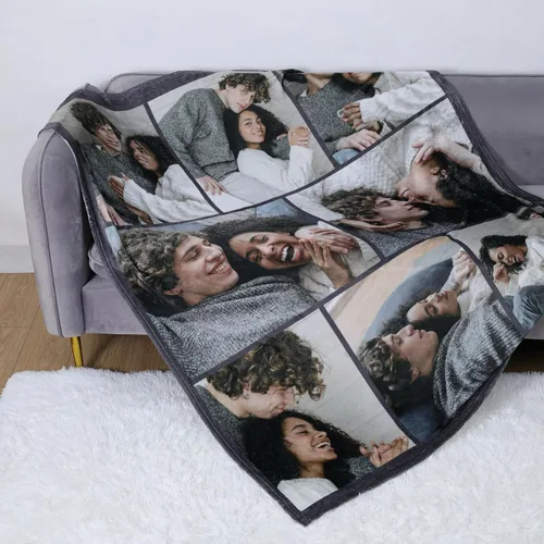Miniatura 2 de ICELIETE Manta personalizada con texto en imagen, manta de forro polar personalizada con foto para regalos para parejas, mantas personalizadas y 08