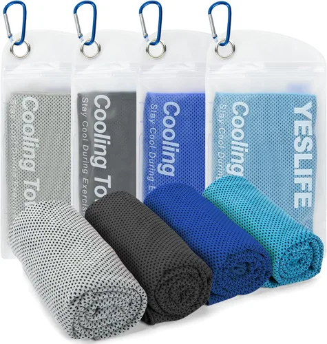 Miniatura 15 de YESLIFE Paquete de 4 toallas refrescantes de 40 x 12 pulgadas, toallas de gimnasio para hombres y mujeres, toallas de entrenamiento suaves y Azul