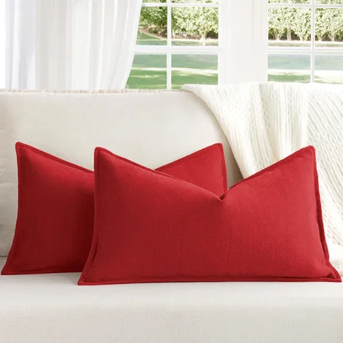 Miniatura 58 de ZWJD Fundas de Almohada para Lanzar de Color Rust 18x18 Juego de 2 Fundas de Almohada de Chenilla con Diseño Elegante Fundas de Almohada Decorativas