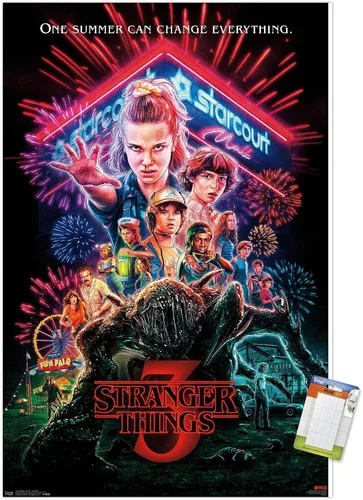 Miniatura 16 de Trends International Netflix Stranger Things: Season 3 - Póster de pared de una hoja, 14.725 x 22.375 pulgadas, versión enmarcada de madera