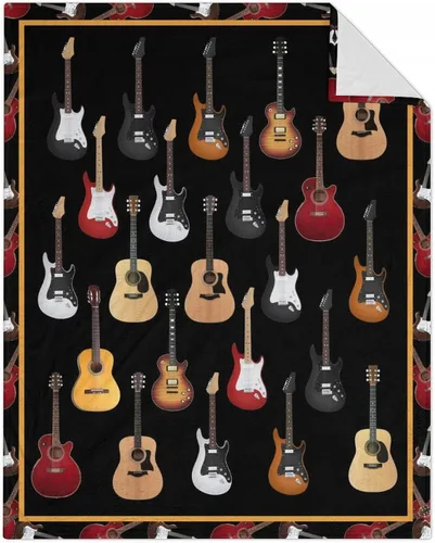Miniatura 9 de Mercuryelf Manta de guitarra, suave, mullida y cálida, manta pequeña de 30 x 40 pulgadas para regazo y cuna, regalo para los amantes de la guitarra