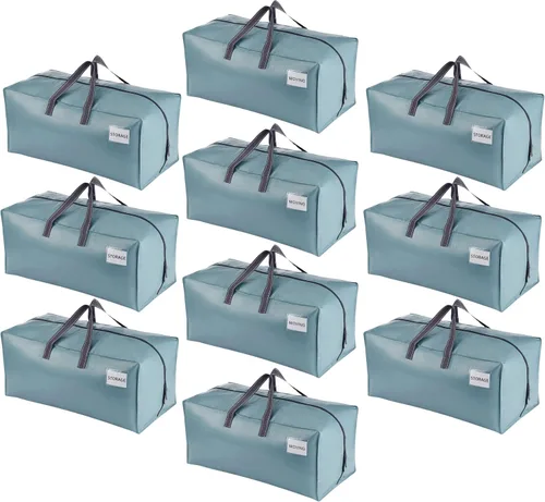 Miniatura 28 de VENO Paquete de 2 bolsas de mudanza, correas de mochila, mudanza, cajas de almacenamiento universitario, con tapas, resistentes, extragrandes, asas