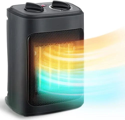 KopBeau – Calentador de espacio para uso en interiores, calentador de torre portátil eléctrico de 1500W con termostato y temporizador, calentador de