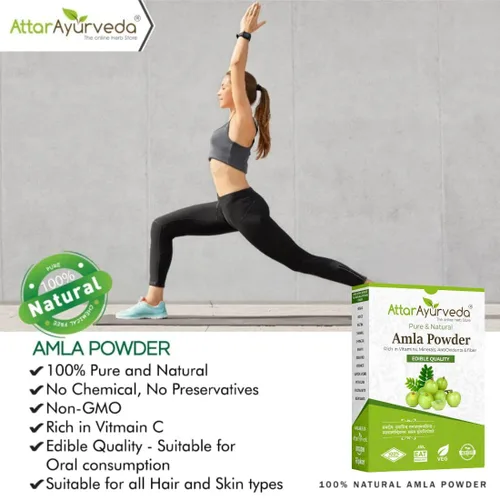 Miniatura 3 de Attar Ayurveda Pure Amla Powder para el crecimiento del cabello 100% puro y natural, sin conservantes reduce la apariencia de manchas en la piel