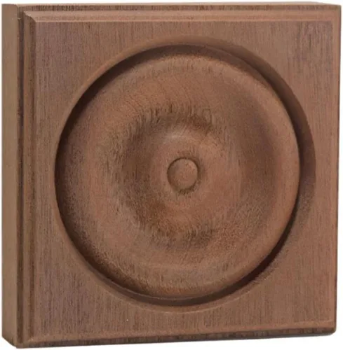 Miniatura 5 de EWAP40 Rosette Casing Corner Block 1" x 4" Cuadrado Sin Terminar, Cereza