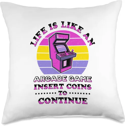 Miniatura 5 de Retro Gaming Gifts Video Player Retro Gamer Classic 80s Arcade Game - Almohada de 16 x 16 pulgadas, multicolor