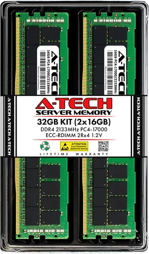 Miniatura 182 de A-Tech 4GB DDR4 2133MHz PC4-17000 ECC RDIMM 1Rx8 Single Rank 1.2V ECC Registered DIMM de 288 pines Módulo de actualización de memoria RAM