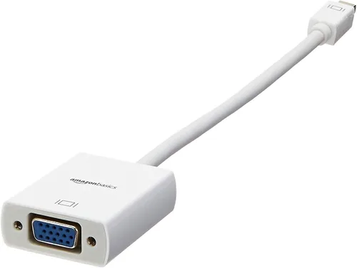 Miniatura 5 de Amazon Basics Adaptador de monitor Mini DisplayPort a VGA, color blanco