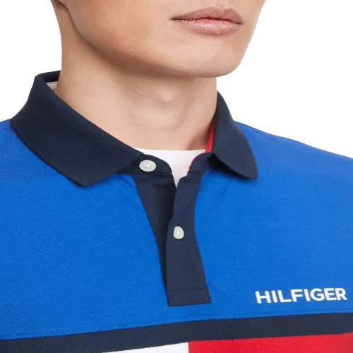 Miniatura 4 de Tommy Hilfiger Men's Short Sleeve Cotton Pique Flag Polo in Regular Fit