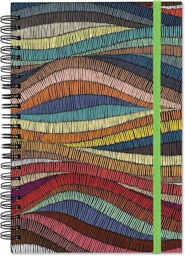 Miniatura 9 de Cuaderno de espiral de tapa dura, cuaderno de espiral con rayas anchas, tamaño A5, 5.5 x 8.3 pulgadas, papel grueso de 80 GSM, 60 hojas y 120