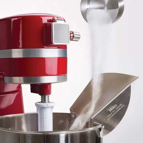 Miniatura 4 de New Metro Design PC-10 - Canal de vertido compatible con mezclador de pie KitchenAid con cuenco de acero inoxidable, color plateado
