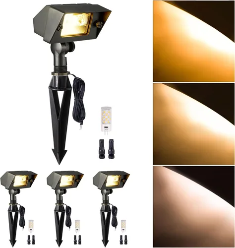 Miniatura 11 de Gardenreet Luz de Inundación de Bajo Voltaje para Exteriores - Luz LED de Lavado de Pared de Latón Sólido 12V, Paisajística de Cableado Fijo