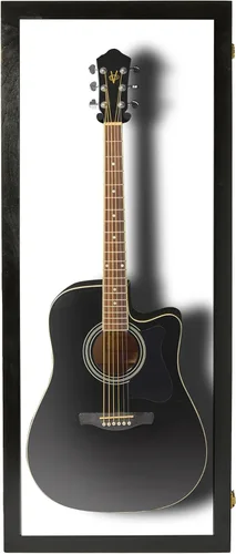 Miniatura 31 de PENNZONI Vitrina de guitarra acústica - Estuche acrílico para guitarra acústica - Soporte de pared para guitarra hecha de marco de madera dura