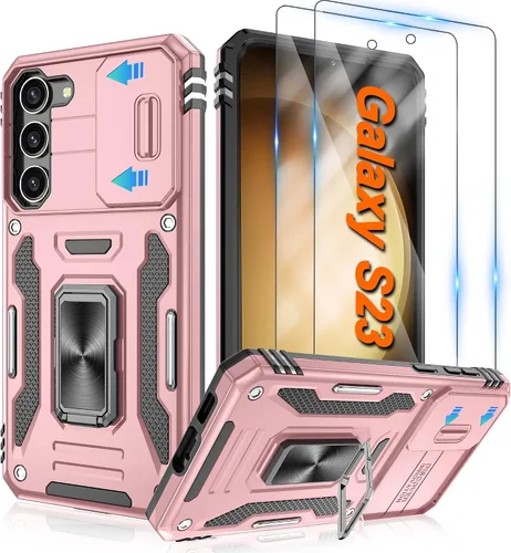 Miniatura 86 de Atump Funda para Motorola Moto G Play 2024 (4G) con [paquete de 2] protector de pantalla HD y cubierta para cámara deslizante, soporte de anillo